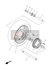 2PW253810000, Axe,  Roue, Yamaha, 0